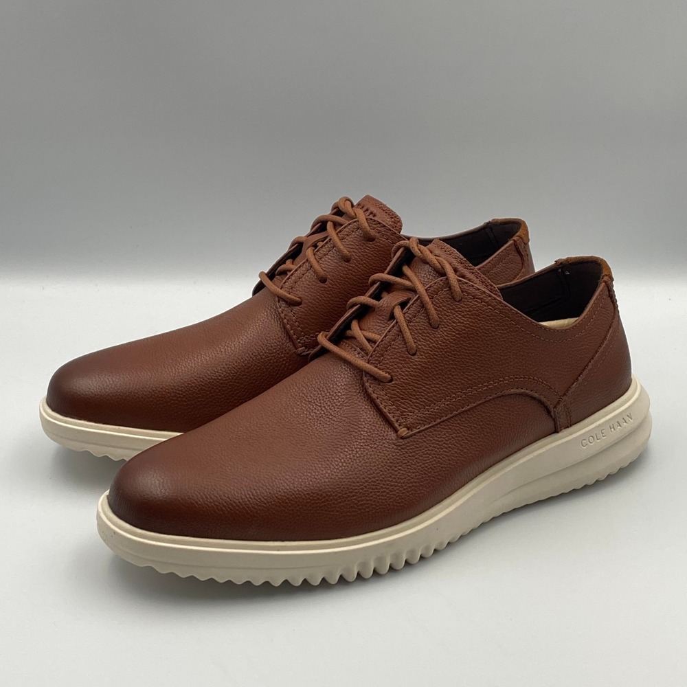 Cole Haan Grand+ Plain Toe Oxford British Tan Leather Shoes Men's 9.5 M C36935 - Picture 3 of 8